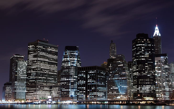 HD wallpaper: Night in NY, city skyline at night, new york | Wallpaper Flare