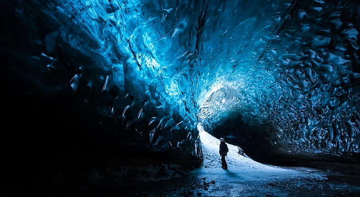 The Amazing Ice Caves of Iceland, Europe, Travel, Landscape, Light, HD wallpaper