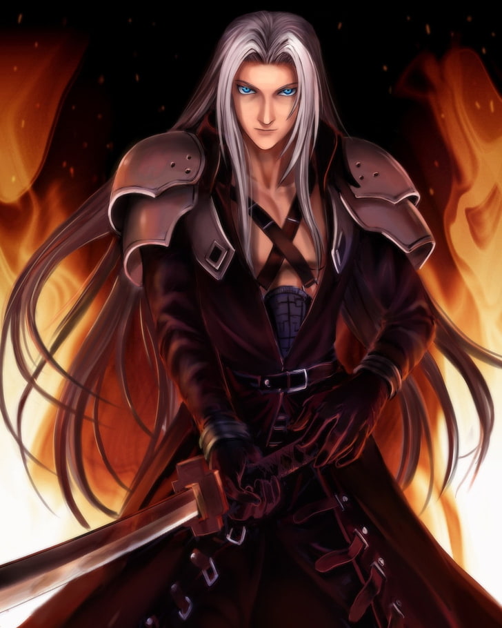 final fantasy vii fire sephiroth anime Video Games Final Fantasy HD Art, HD wallpaper