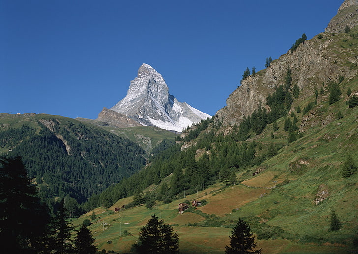 landscape, Matterhorn, mountains, Alps, nature, snowy peak