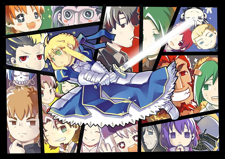 Fate Series, Fate/Zero, Saber, Gilgamesh, Rider (Fate/Zero)