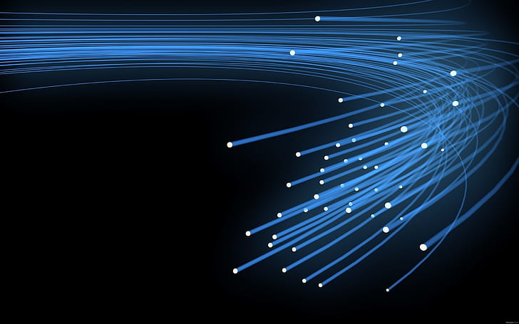 Fiber Optics, internet, cable, abstract, blue, HD wallpaper