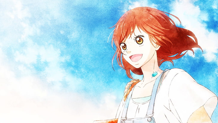 Ao Haru Ride, Aoharaido, anime, sky, cloud - sky, one person, HD wallpaper