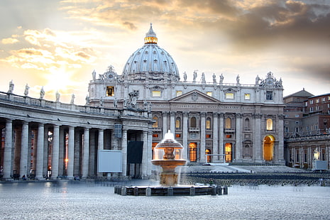 Rome, St Peters Basilica, Vatican, Italian Renaissance church, evening,  landmark, HD wallpaper | Peakpx