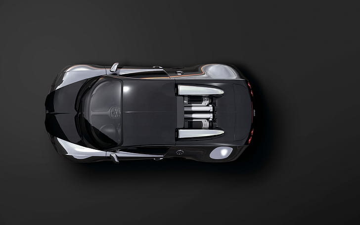 Bugatti EB 16.4 Veyron Pur Sang 2008 - Side Top, gray and black super car collectible, HD wallpaper