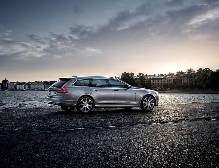 grey, sedan, Geneva Motor Show 2016, Volvo V90