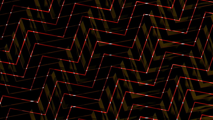 red chevron wallpaper, lines, pattern, square, blocky, full frame