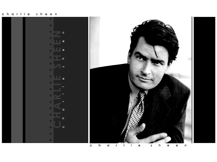 charlie sheen actor Black and White Movies People series tv HD
