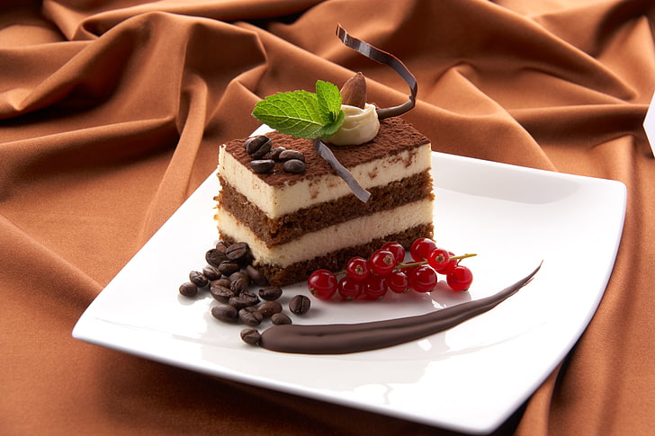 chocolate cake, coffee, food, grain, dessert, sweet, sweet Food, HD wallpaper