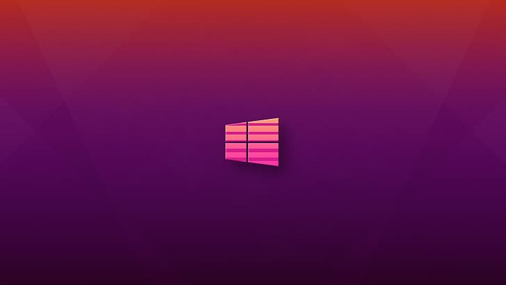 Windows 10, logo, pink, purple background, vaporwave HD wallpaper