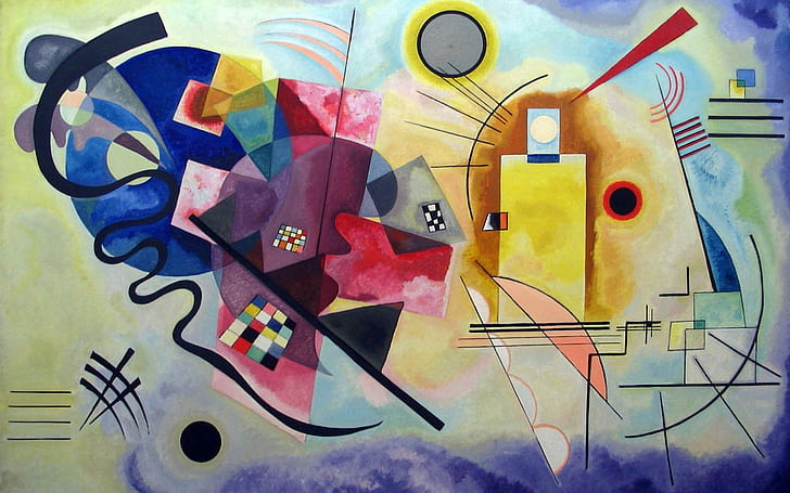 wassily kandinsky painting classic art, multi colored, art and craft