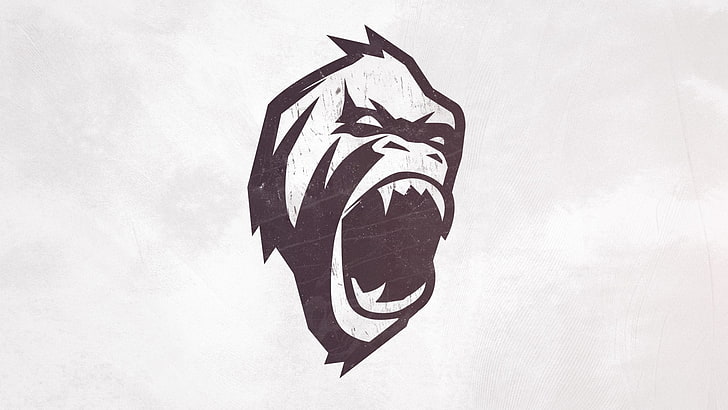 gorilla logo, gorillas, grunge, soft gradient , vector, creativity, HD wallpaper