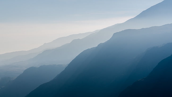 landscape, nature, mountains, mist, sky, scenics - nature, tranquility, HD wallpaper