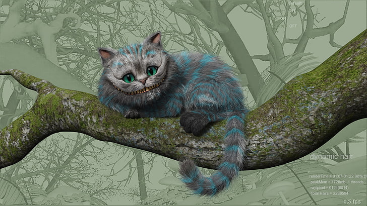 Alice in Wonderland Cheshire cat, animal, domestic Cat, pets, HD wallpaper
