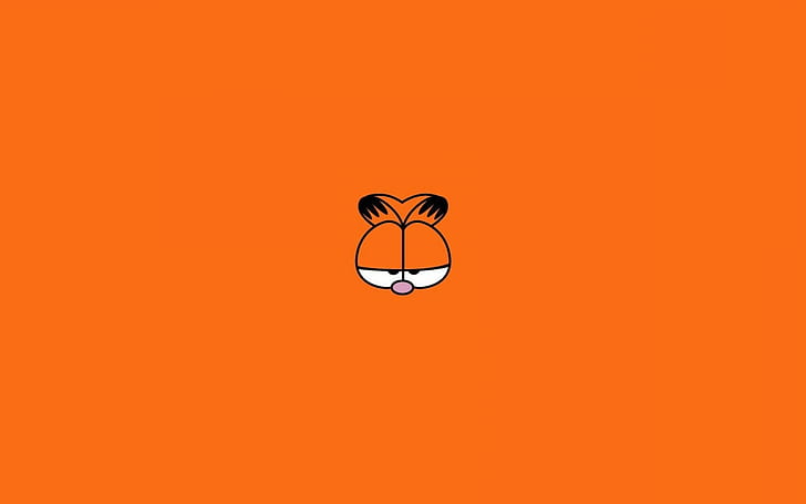 eyes garfield minimalism cat orange, copy space, orange color, HD wallpaper