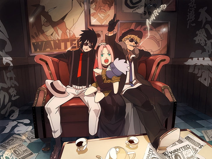 Sasuke, Naruto, and Sakura wallpaper, Anime, Kakashi Hatake, Naruto Uzumaki, HD wallpaper