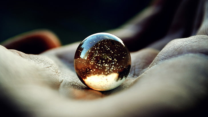 decorative marble toy, hands, sphere, closeup, close-up, selective focus, HD wallpaper