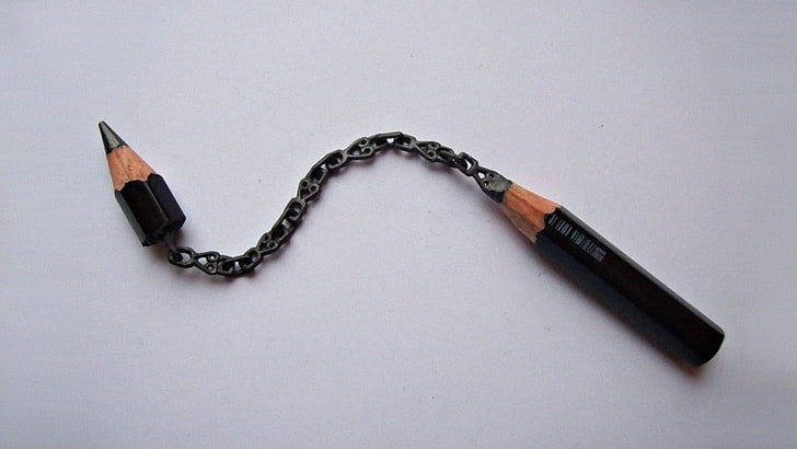 black pencil keychain, simple background, minimalism, pencils, HD wallpaper