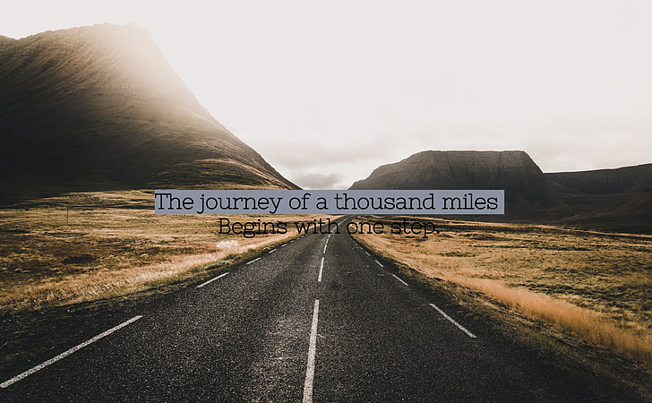 Just one step, Travel, Other, Journey, nature, quotes, road, sign, HD wallpaper