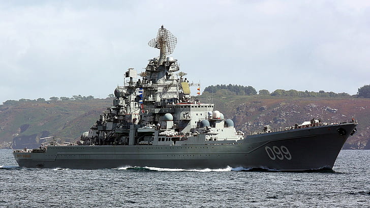 russian battlecruiser pyotr velikiy, HD wallpaper