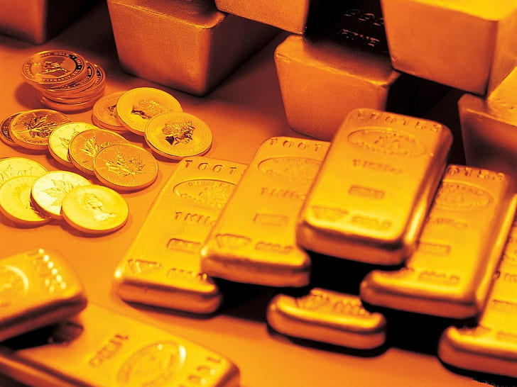 money, gold, metal, coins, Gold Bar