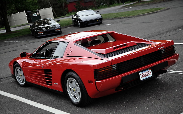 Ferrari Testarossa, car, vehicle, red cars, mode of transportation, HD wallpaper
