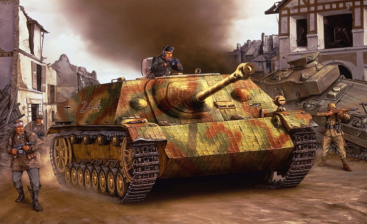 soldier riding on brown and green battle tank wallpaper, the city