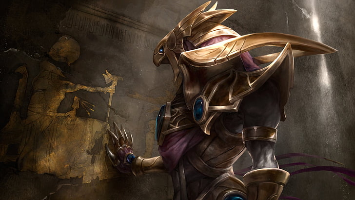 person wearing gold-colored armor illustration, Video Game, League Of Legends, HD wallpaper