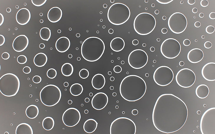gray water droplets, simple, geometric shape, circle, full frame, HD wallpaper