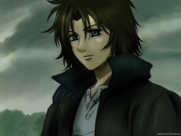 man with black hair anime character, wolfs rain, face, blue eyes, HD wallpaper