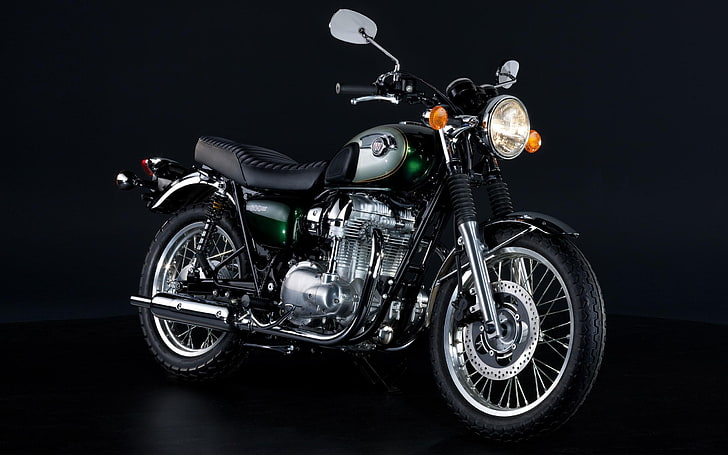 Kawasaki W800, black and gray standard motorcycle, Motorcycles, HD wallpaper