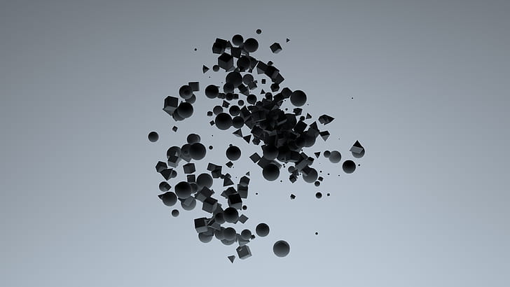 grey and black graphic wallpaper, minimalism, shapes, studio shot
