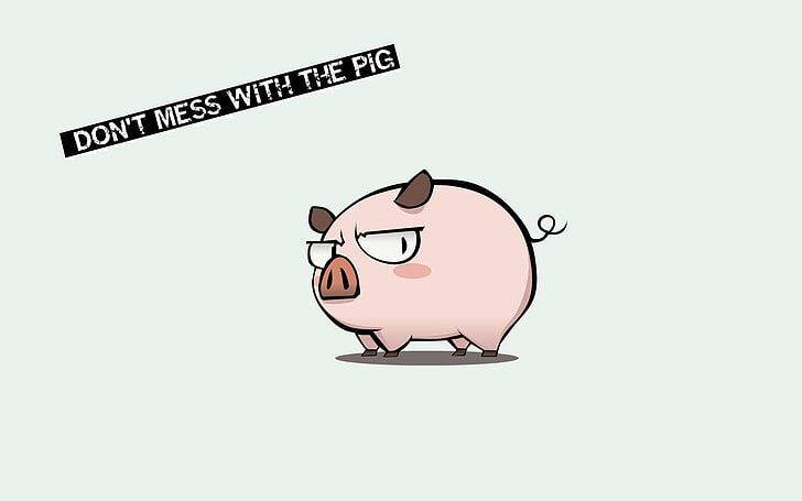 Don't mess with the pigs illustration, typography, digital art