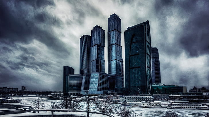 skyscraper, cityscape, metropolis, moscow international business center, HD wallpaper