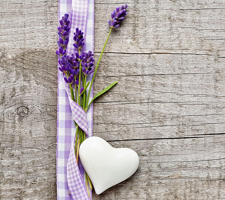 lavender, wooden surface