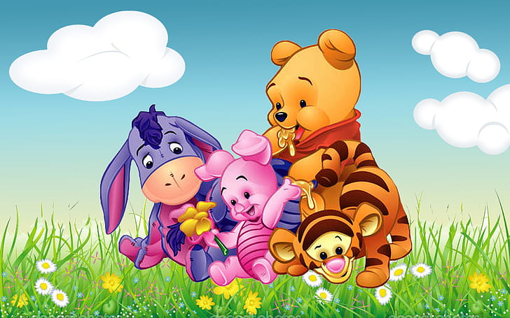 Cartoon Winnie The Pooh Tigger Piglet And Eeyore Babies Hd Wallpaper 2560×1600