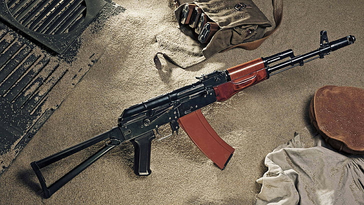 AK-74, Kalashnikov, AK-47, assault rifle, Russia, USSR, ammunition, HD wallpaper