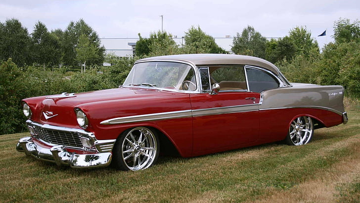 1956, air, bel, chevy, pro touring, HD wallpaper