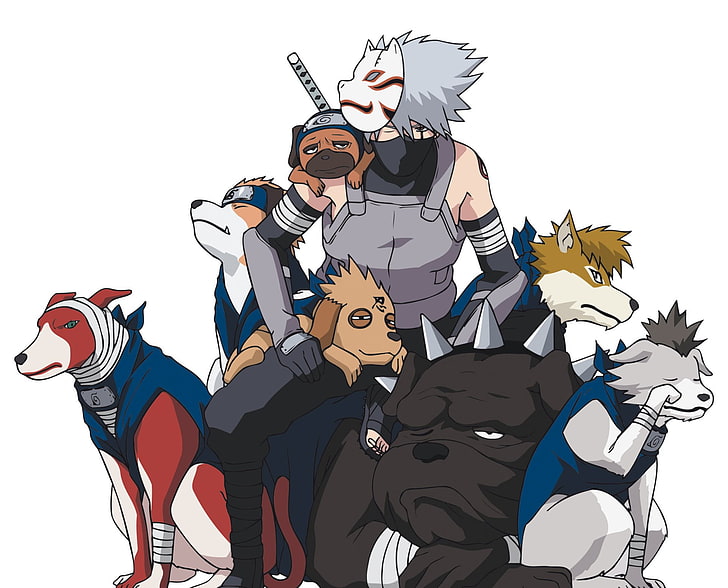 Anime, Naruto, Kakashi Hatake, representation, white background