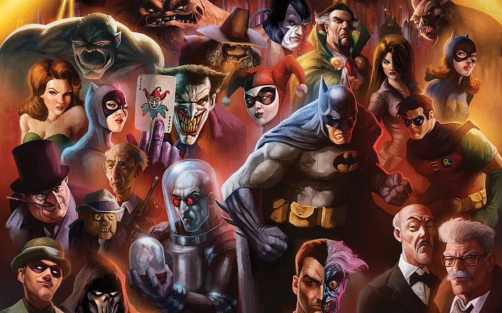 DC Comics Characters, batman, robin, poison ivy, catwoman, penguin, HD wallpaper