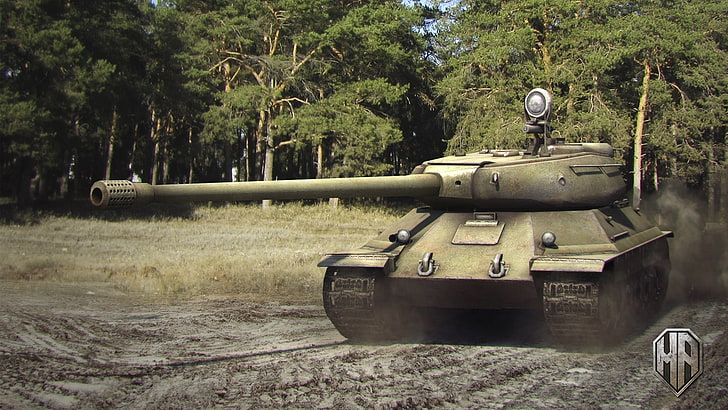 World of Tanks, render, wargaming, nature, IS-6, tree, plant
