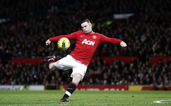 MU Wayne Rooney Kick the Ball, sports, HD wallpaper