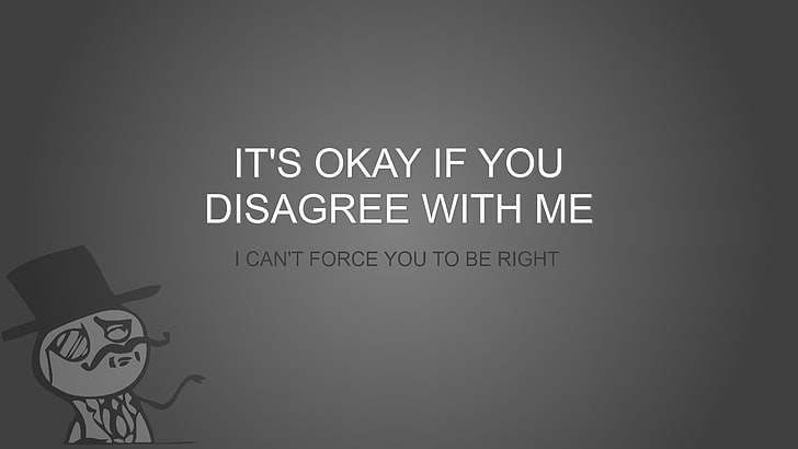 person wearing hat with text overlay, simple, gray, memes, quote