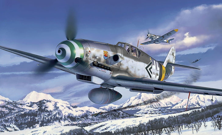 gray and green fishing reel, Messerschmitt, Messerschmitt Bf-109, HD wallpaper