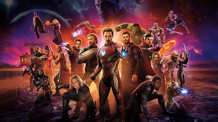 HD wallpaper: Avengers Infinity War Superheroes Cast 4K 8K, night, group of  people | Wallpaper Flare