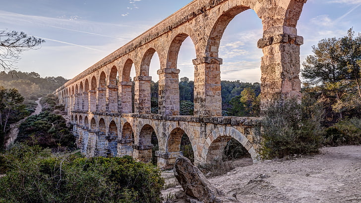 devil bridge, historical, history, aqueducte de les ferreres, HD wallpaper