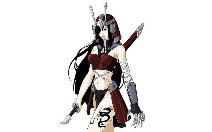 Hd Wallpaper Samurai Girl Warrior Sword 3d And Abstract Wallpaper Flare