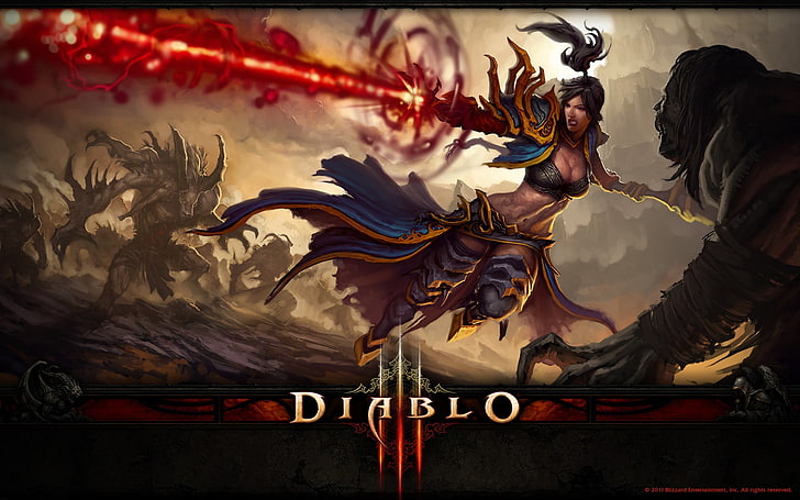 Diablo wallpaper, Diablo III, art and craft, creativity, representation, HD wallpaper