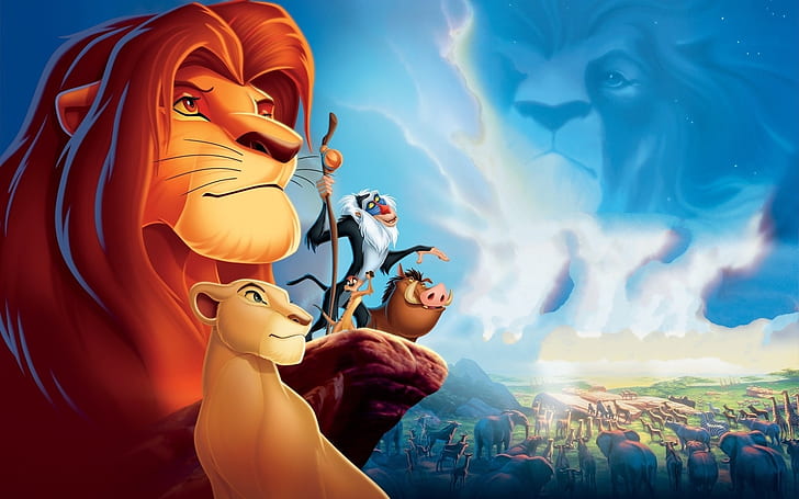 cartoons disney company movies simba the lion king nala rafiki timon pumba animated movies Entertainment Movies HD Art