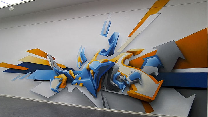 abstract, graphic design, Daim, 3D, graffiti, no people, indoors